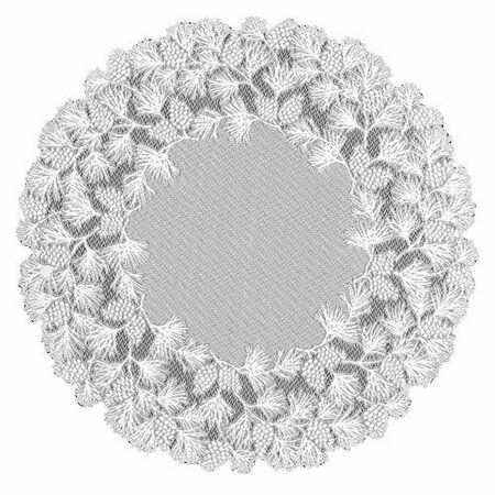 HERITAGE LACE Woodland 48 in. Round Topper - Ecru WL-4800E